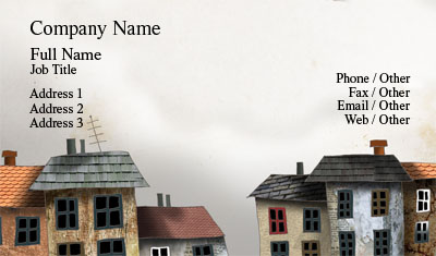 Town Skyline Business Card Template