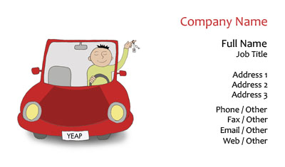 Red Driving Instructor Business Card Template