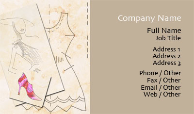 Beige and Pink Fashion Design Business Card Template