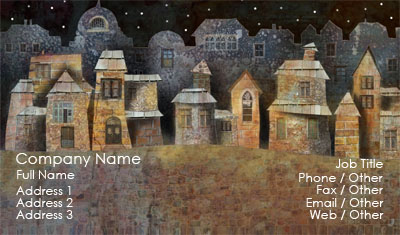 Villiage and Starry Night Business Card Template