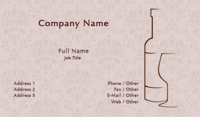 Wine and Filigree Business Card Template