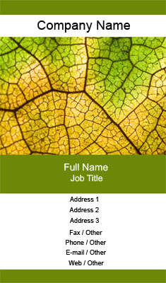 Yellow and Green Leaf Business Card Template