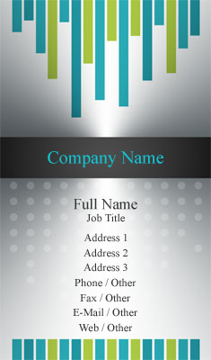Metal, Blue and Green Business Card Template