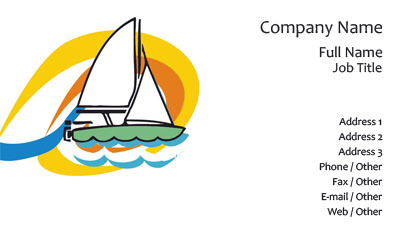 Green Boat Illustration Business Card Template