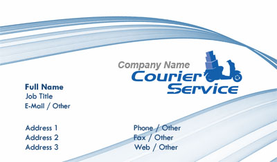 White and Blue Courier Service Business Card Template
